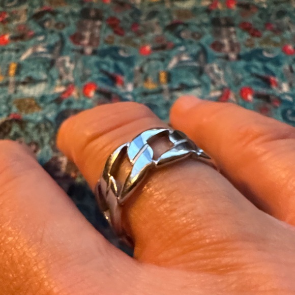 Silver Stainless Steel Chain-Link Ring - Picture 4 of 7